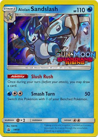 Alolan Sandslash (SM18) (Staff Prerelease Promo) [Sun & Moon: Black Star Promos] Pokémon