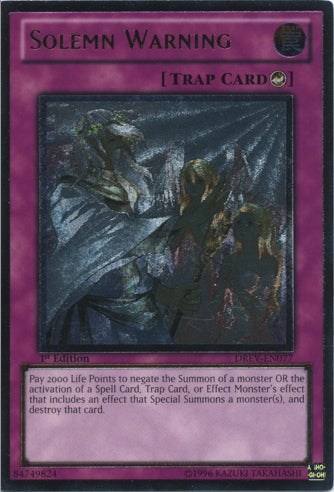 Solemn Warning [DREV-EN077] Ultimate Rare Yu-Gi-Oh!