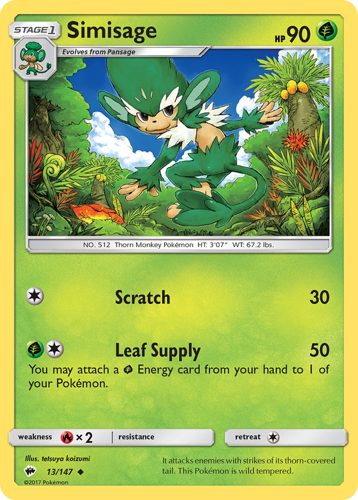 Simisage (13/147) [Sun & Moon: Burning Shadows] Pokémon
