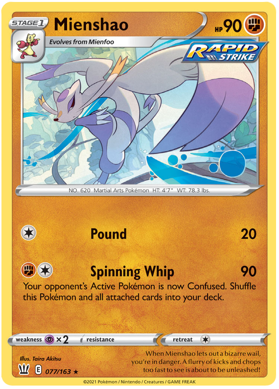 Mienshao (077/163) [Sword & Shield: Battle Styles] Pokémon