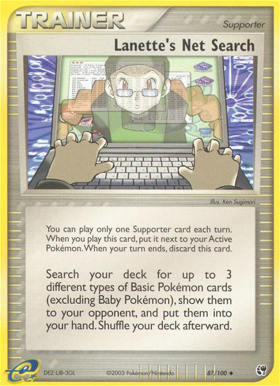 Lanette's Net Search (87/100) [EX: Sandstorm] Pokémon