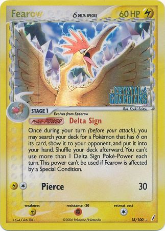 Fearow (18/100) (Delta Species) (Stamped) [EX: Crystal Guardians] Pokémon