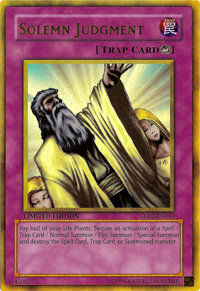 Solemn Judgment [GLD2-EN044] Ultra Rare Yu-Gi-Oh!