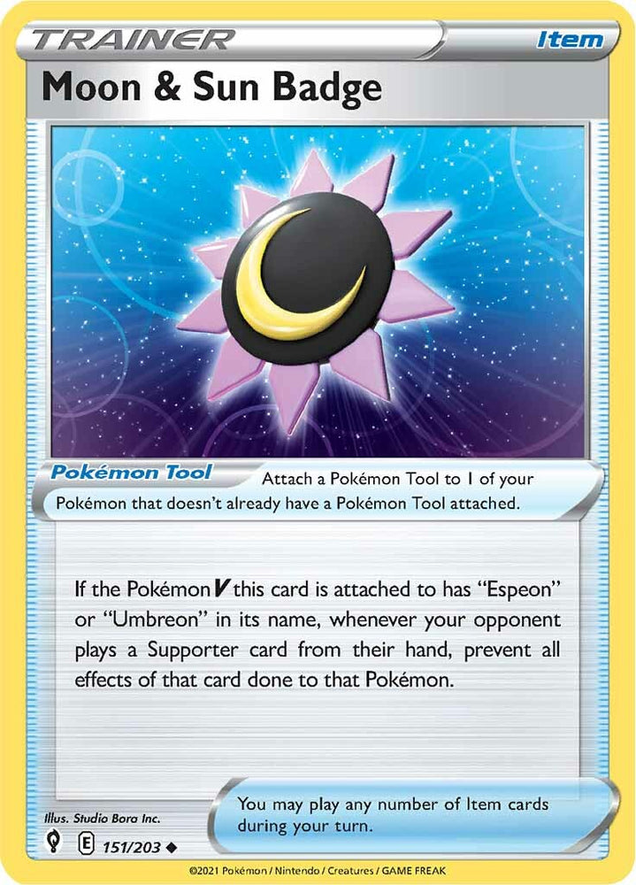 Moon & Sun Badge (151/203) [Sword & Shield: Evolving Skies] Pokémon