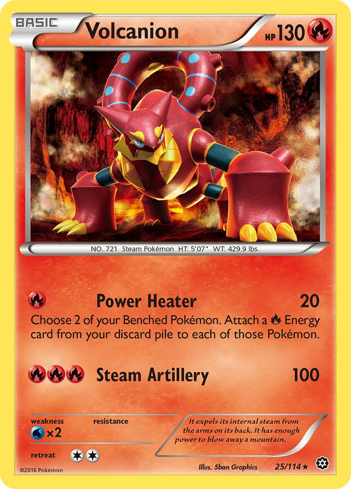Volcanion (25/114) (Cracked Ice Holo) (Theme Deck Exclusive) [XY: Steam Siege] Pokémon