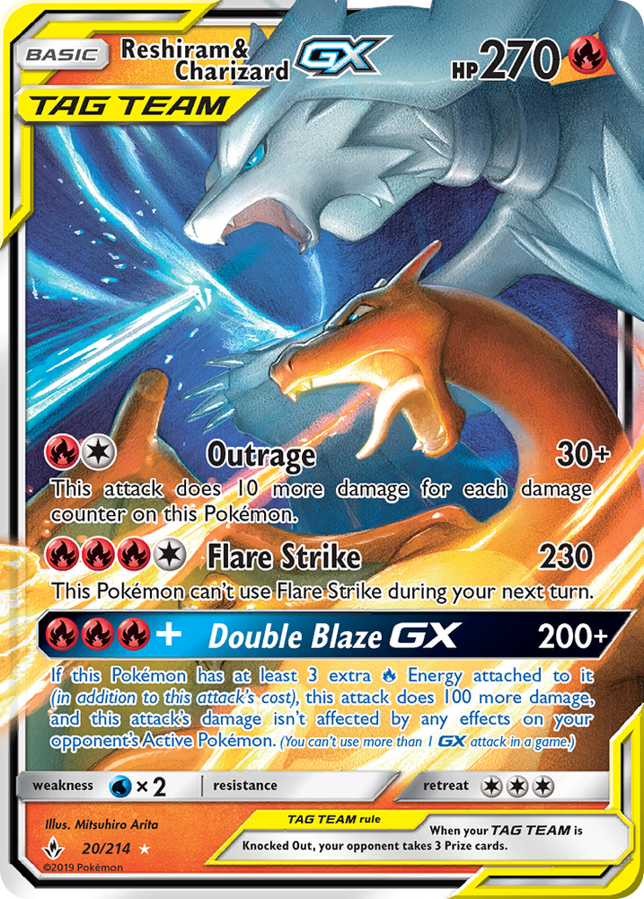 Reshiram & Charizard GX (20/214) [Sun & Moon: Unbroken Bonds] Pokémon