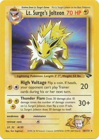 Lt. Surge's Jolteon (28/132) [Gym Challenge Unlimited] Pokémon