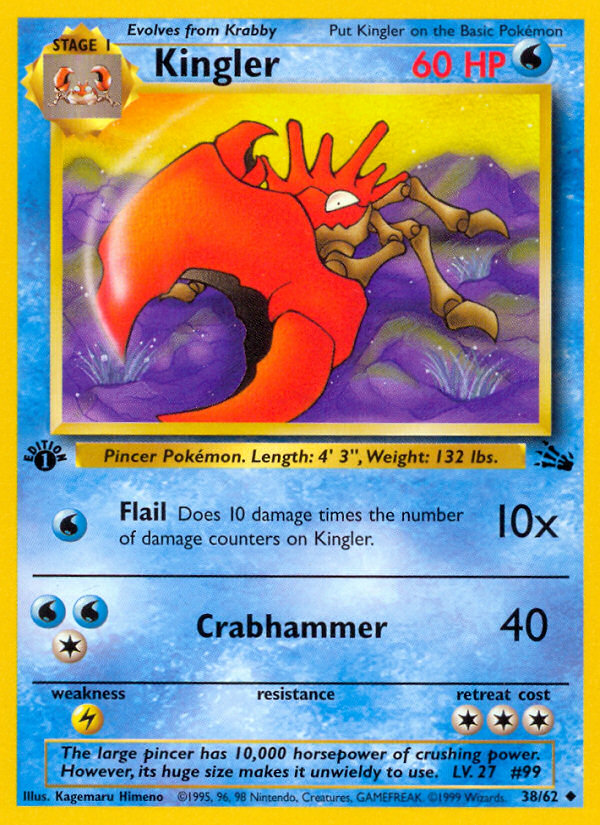 Kingler (38/62) [Fossil 1st Edition] Pokémon