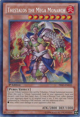 Thestalos the Mega Monarch [PRIO-EN035] Secret Rare Yu-Gi-Oh!