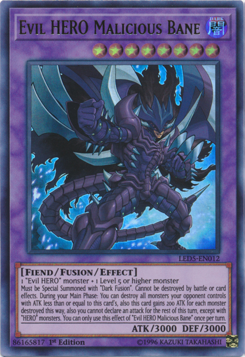 Evil Hero Malicious Bane [LED5-EN012] Ultra Rare Yu-Gi-Oh!