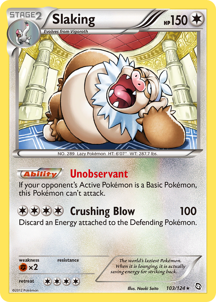 Slaking (103/124) [Black & White: Dragons Exalted] Pokémon
