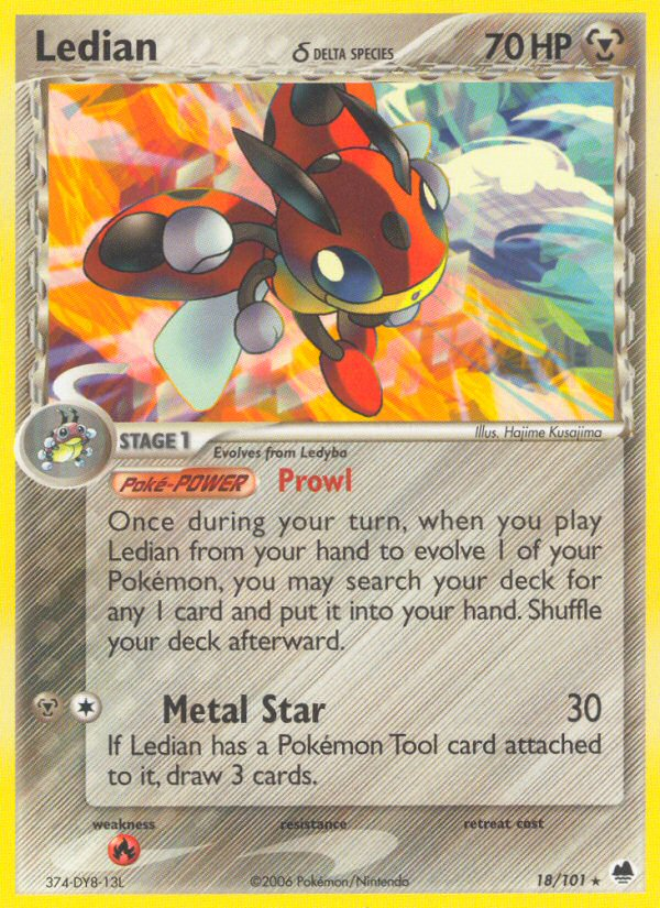 Ledian (18/101) (Delta Species) [EX: Dragon Frontiers] Pokémon