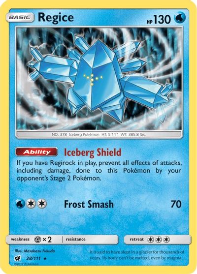 Regice (28/111) [Sun & Moon: Crimson Invasion] Pokémon
