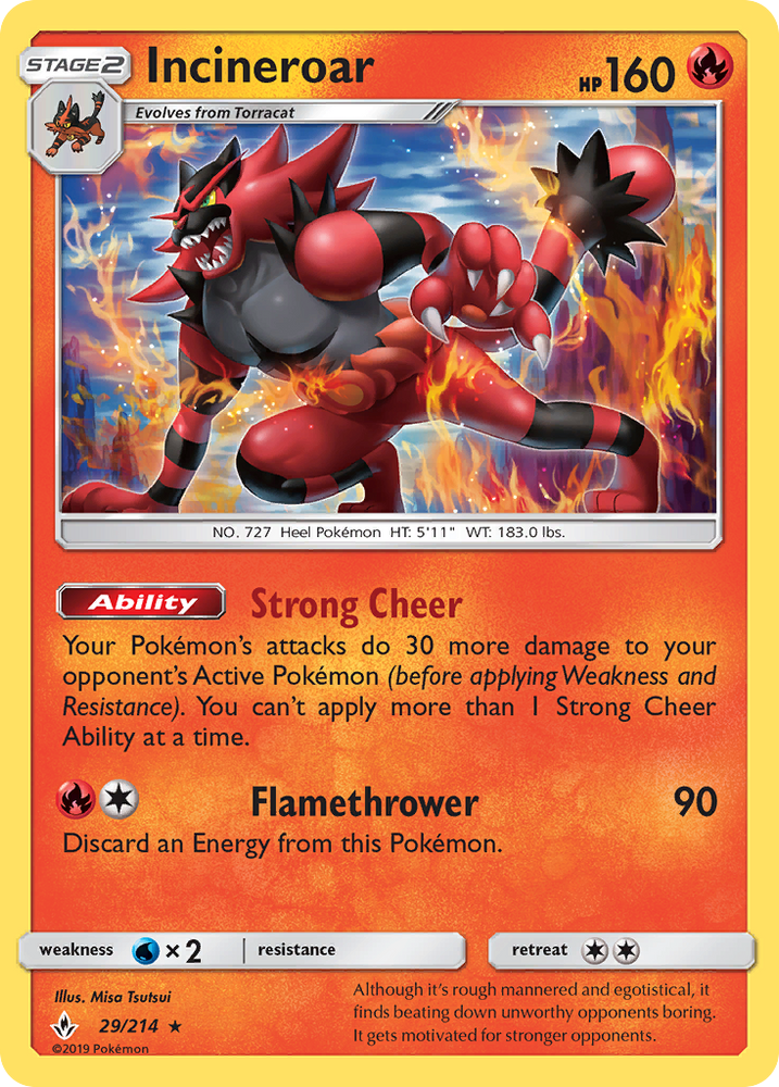 Incineroar (29/214) [Sun & Moon: Unbroken Bonds] Pokémon