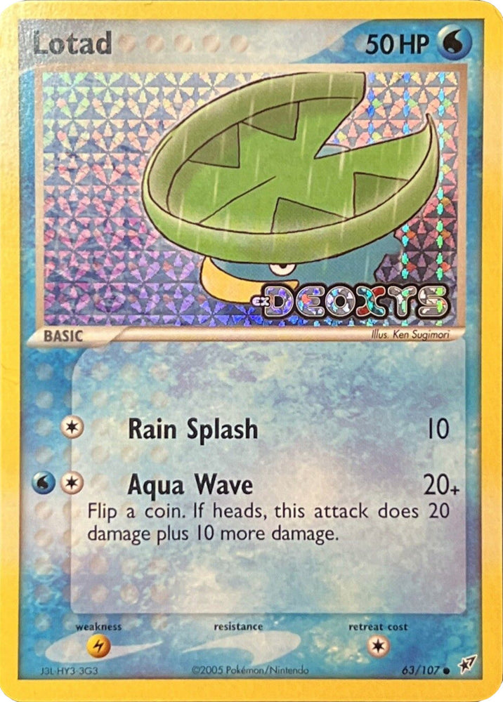 Lotad (63/107) (Stamped) [EX: Deoxys] Pokémon