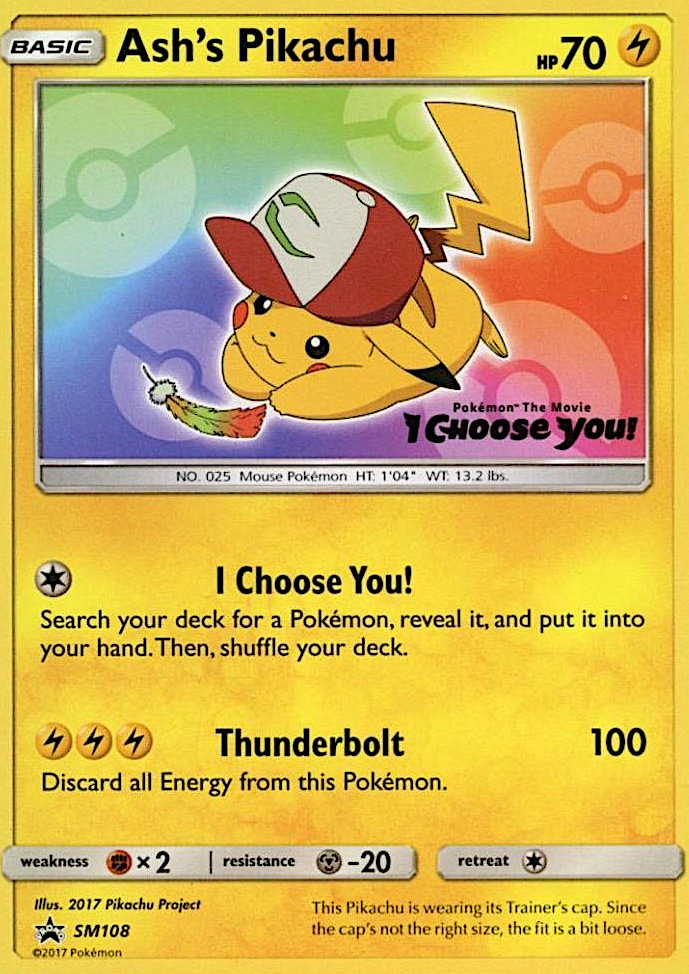Ash's Pikachu (SM108) [Sun & Moon: Black Star Promos] Pokémon