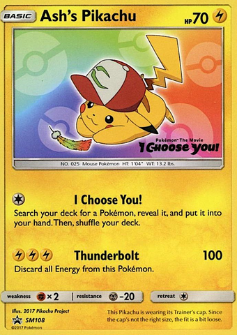 Ash's Pikachu (SM108) [Sun & Moon: Black Star Promos] Pokémon