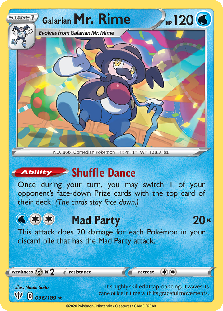 Galarian Mr. Rime (036/189) [Sword & Shield: Darkness Ablaze] Pokémon