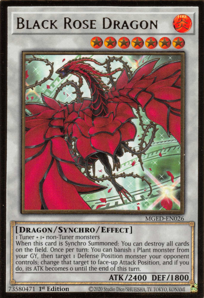 Black Rose Dragon (Alternate Art) [MGED-EN026] Gold Rare Yu-Gi-Oh!