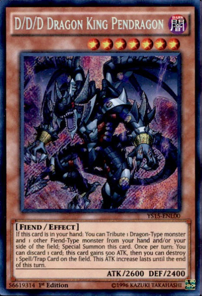 D/D/D Dragon King Pendragon [YS15-ENL00] Secret Rare Yu-Gi-Oh!