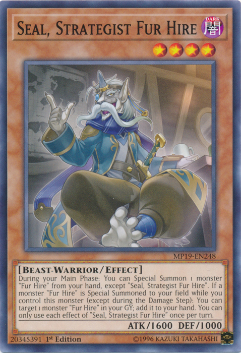 Seal, Strategist Fur Hire [MP19-EN248] Common Yu-Gi-Oh!