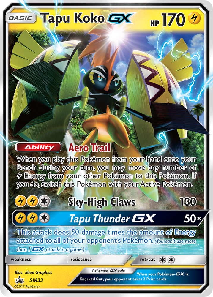 Tapu Koko GX (SM33) [Sun & Moon: Black Star Promos] Pokémon
