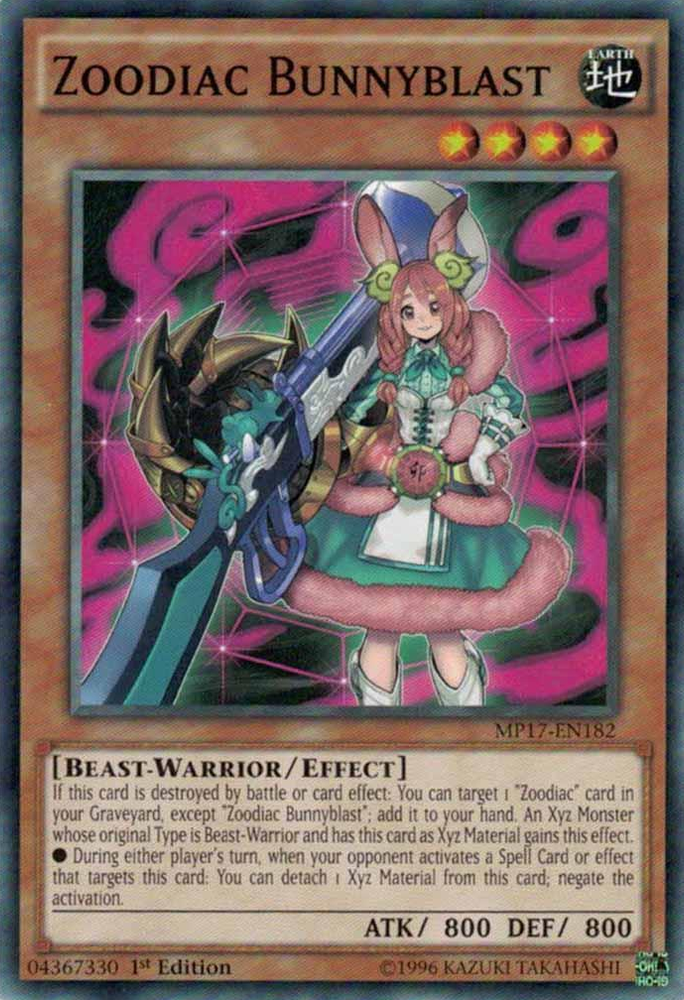 Zoodiac Bunnyblast [MP17-EN182] Common Yu-Gi-Oh!