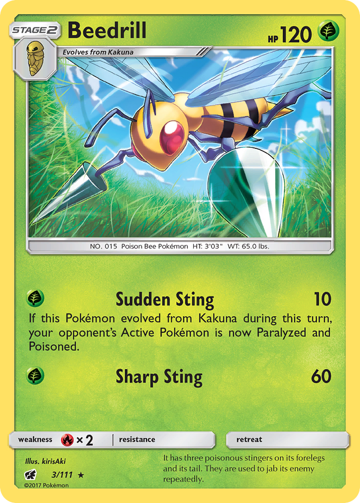 Beedrill (3/111) [Sun & Moon: Crimson Invasion] Pokémon