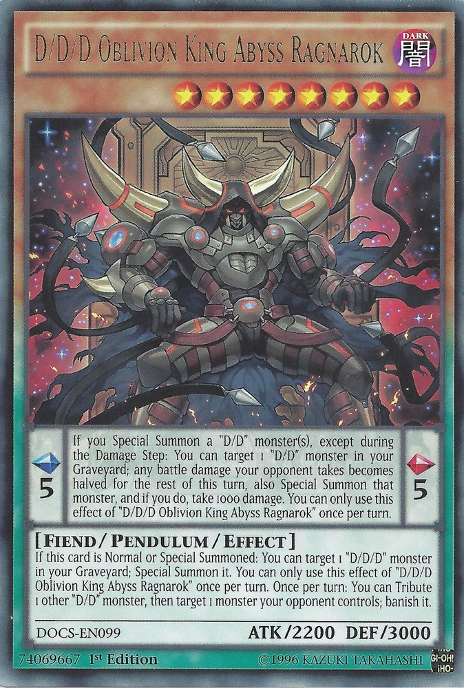 D/D/D Oblivion King Abyss Ragnarok [DOCS-EN099] Rare Yu-Gi-Oh!