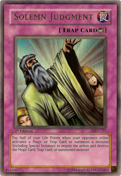 Solemn Judgment [MRD-127] Ultra Rare Yu-Gi-Oh!