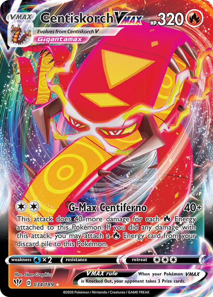 Centiskorch VMAX (034/189) [Sword & Shield: Darkness Ablaze] Pokémon