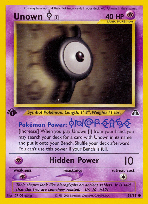 Unown [I] (68/75) [Neo Discovery 1st Edition] Pokémon