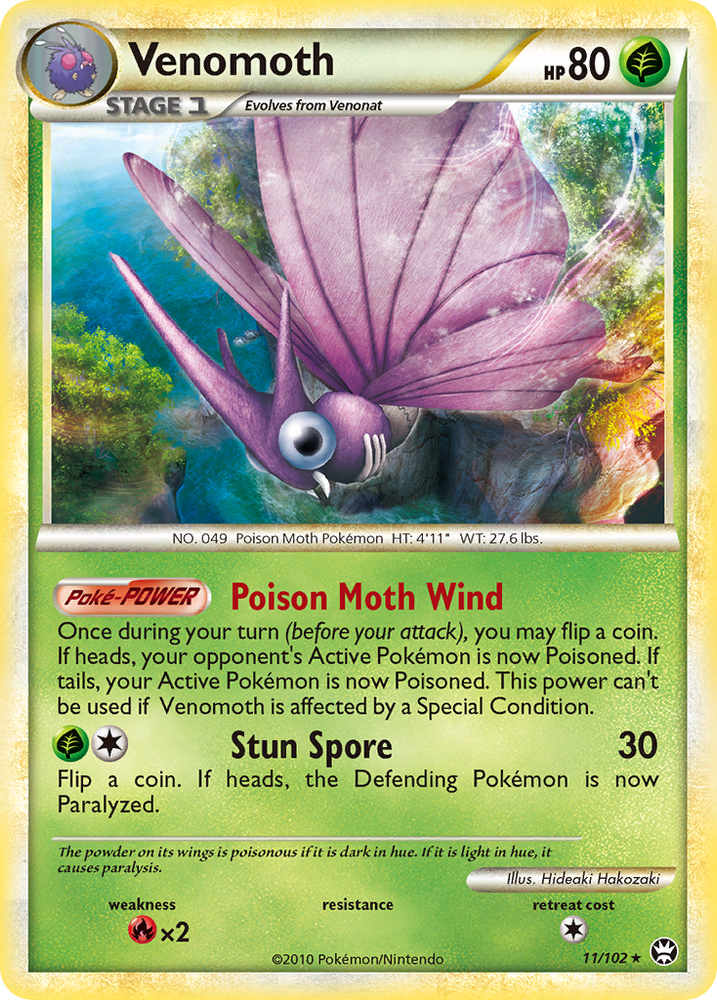 Venomoth (11/102) [HeartGold & SoulSilver: Triumphant] Pokémon