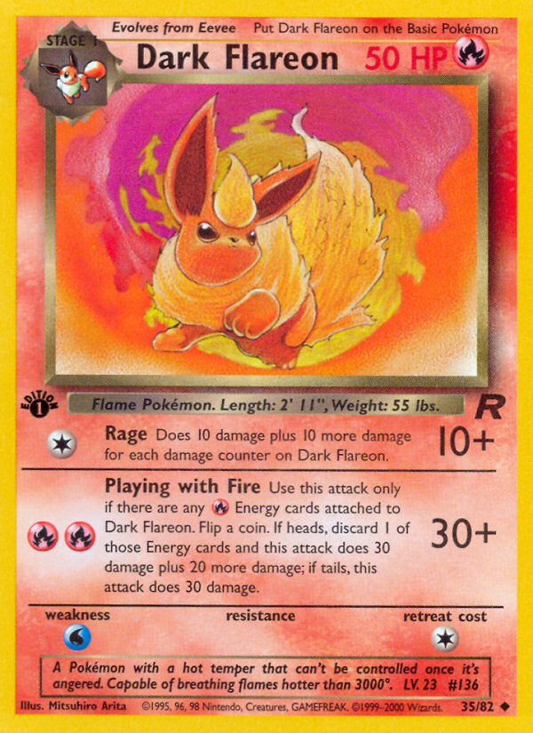 Dark Flareon (35/82) [Team Rocket 1st Edition] Pokémon
