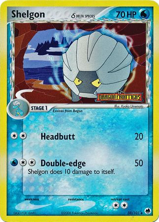 Shelgon (38/101) (Delta Species) (Stamped) [EX: Dragon Frontiers] Pokémon