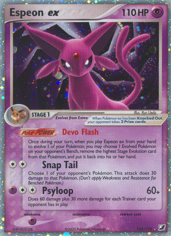 Espeon ex (102/115) [EX: Unseen Forces] Pokémon
