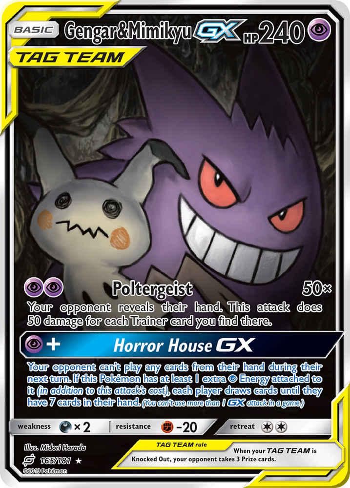 Gengar & Mimikyu GX (165/181) [Sun & Moon: Team Up] Pokémon