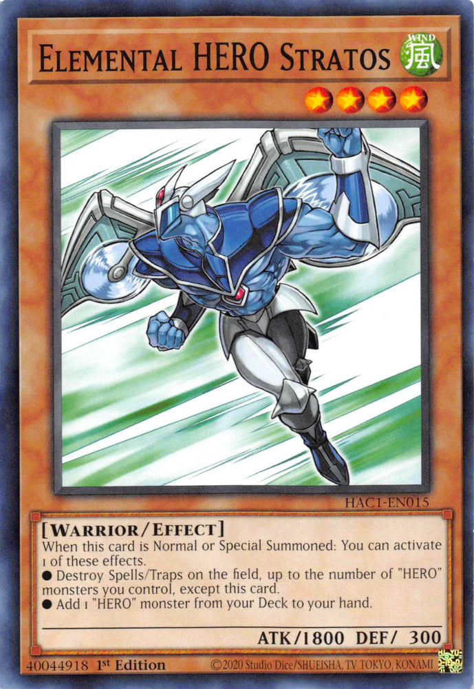 Elemental HERO Stratos [HAC1-EN015] Common Yu-Gi-Oh!