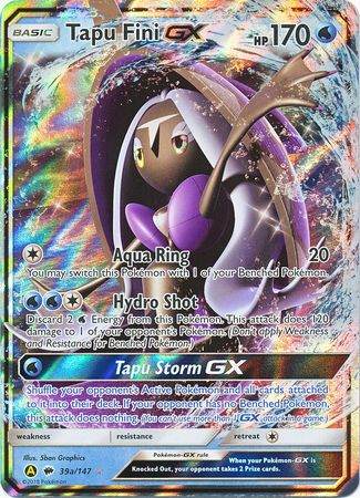 Tapu Fini GX (39/147) (Alternate card) (Jumbo Card) [Sun & Moon: Burning Shadows] Pokémon