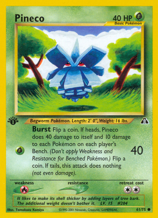 Pineco (61/75) [Neo Discovery 1st Edition] Pokémon