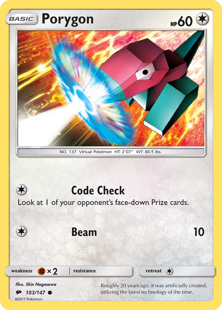 Porygon (103/147) [Sun & Moon: Burning Shadows] Pokémon