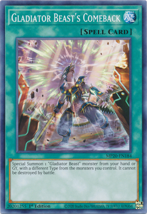 Gladiator Beast's Comeback [MP20-EN184] Common Yu-Gi-Oh!