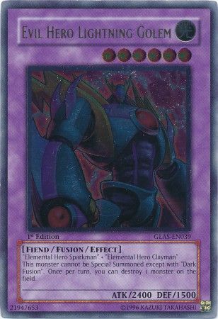 Evil Hero Lightning Golem [GLAS-EN039] Ultimate Rare Yu-Gi-Oh!