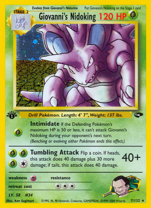 Giovanni's Nidoking (7/132) [Gym Challenge 1st Edition] Pokémon