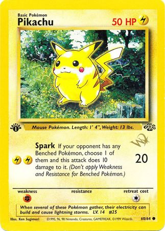 Pikachu (60/64) (W Stamped Promo) [Jungle 1st Edition] Pokémon