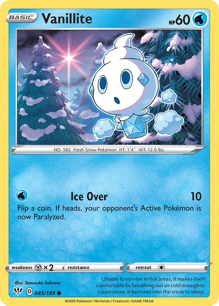 Vanillite (045/189) [Sword & Shield: Darkness Ablaze] Pokémon