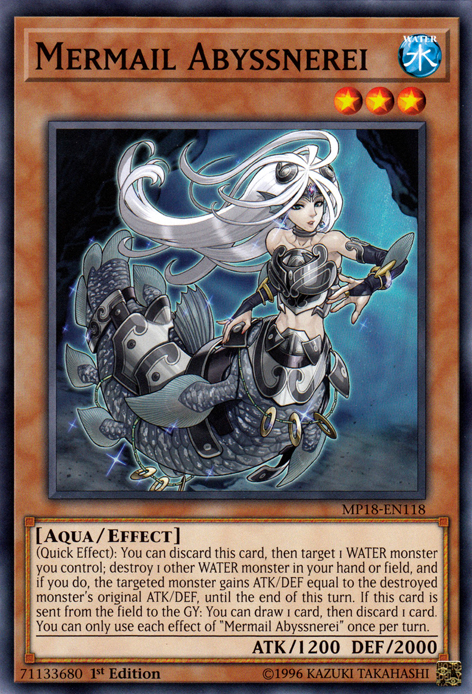 Mermail Abyssnerei [MP18-EN118] Common Yu-Gi-Oh!
