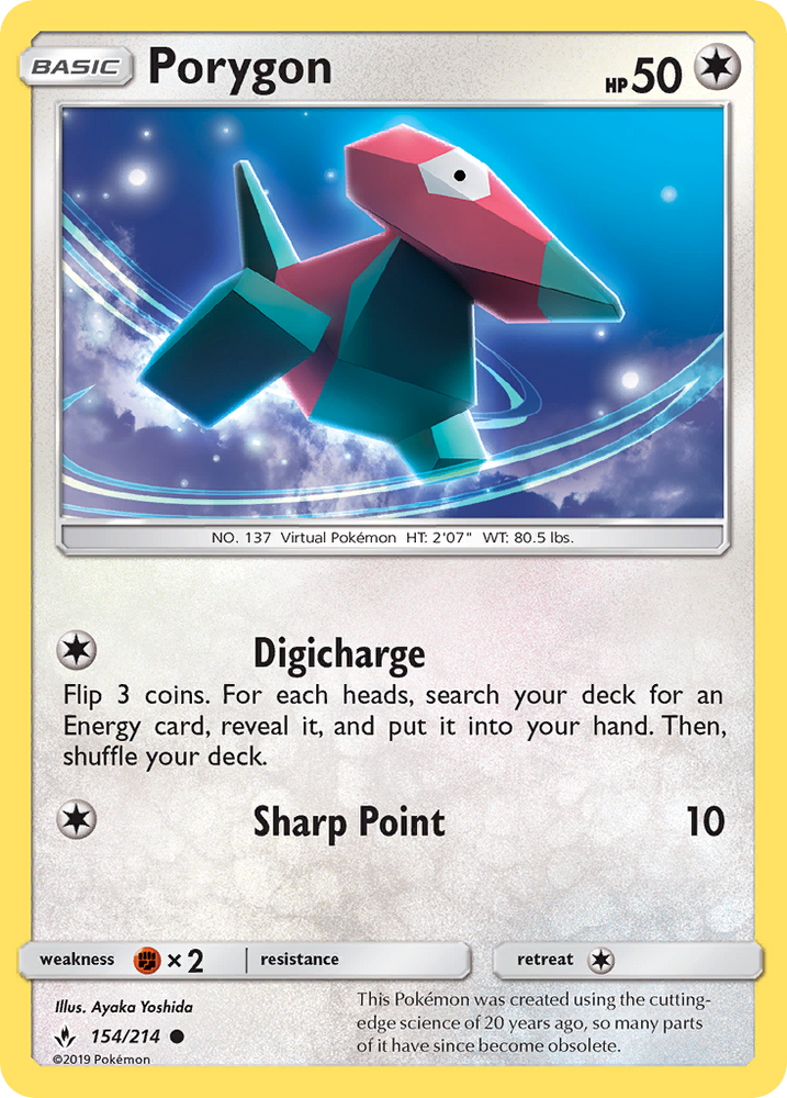 Porygon (154/214) [Sun & Moon: Unbroken Bonds] Pokémon