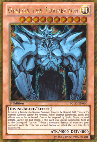 Obelisk the Tormentor [PGLD-EN030] Gold Secret Rare Yu-Gi-Oh!