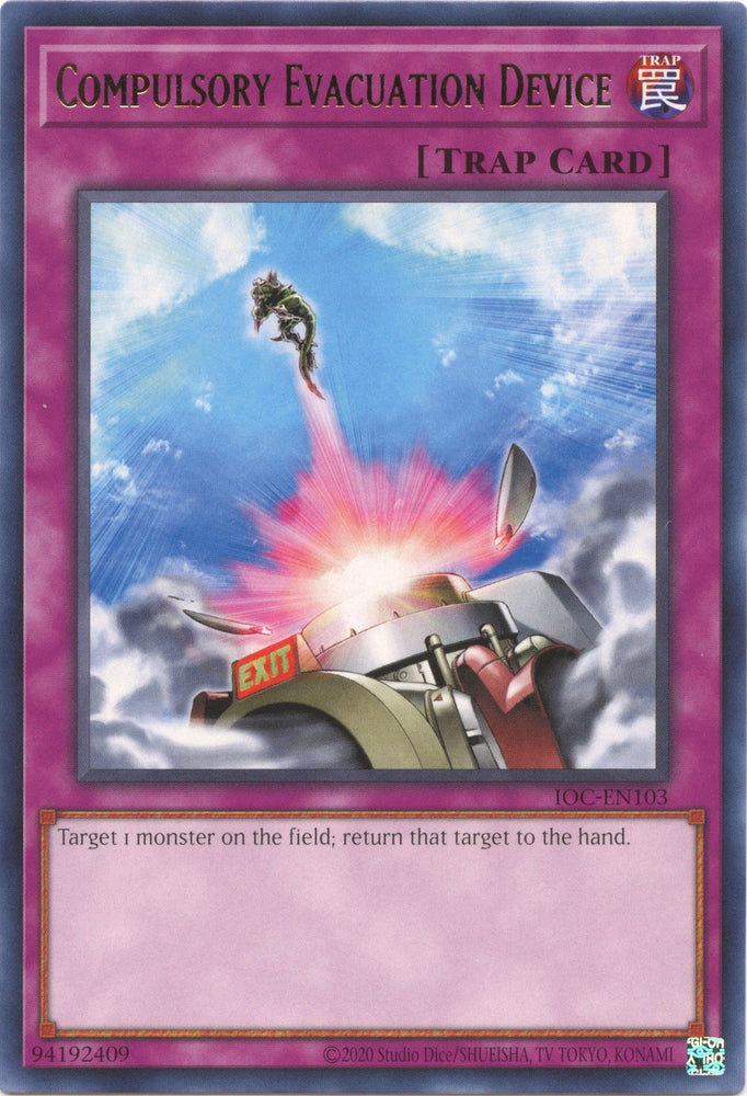 Compulsory Evacuation Device (25th Anniversary) [IOC-EN103] Rare Yu-Gi-Oh!